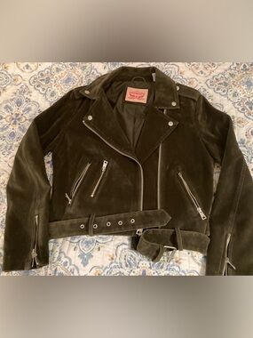 Levi's Olive Green Faux Suede Moto Jacket -NWOT